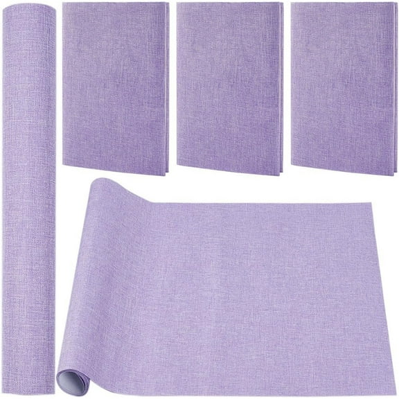 DIY Imitation Leather Fabric with Paper Back for Book Binding Velvet Box Making Lilac 300x1300mm