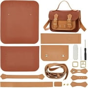 DIY Imitation Leather Satchel Making Kits including Fabrics Adjustable Shoulder Straps Cotton Threads Needles Scissor Screwdriver Buckles diy