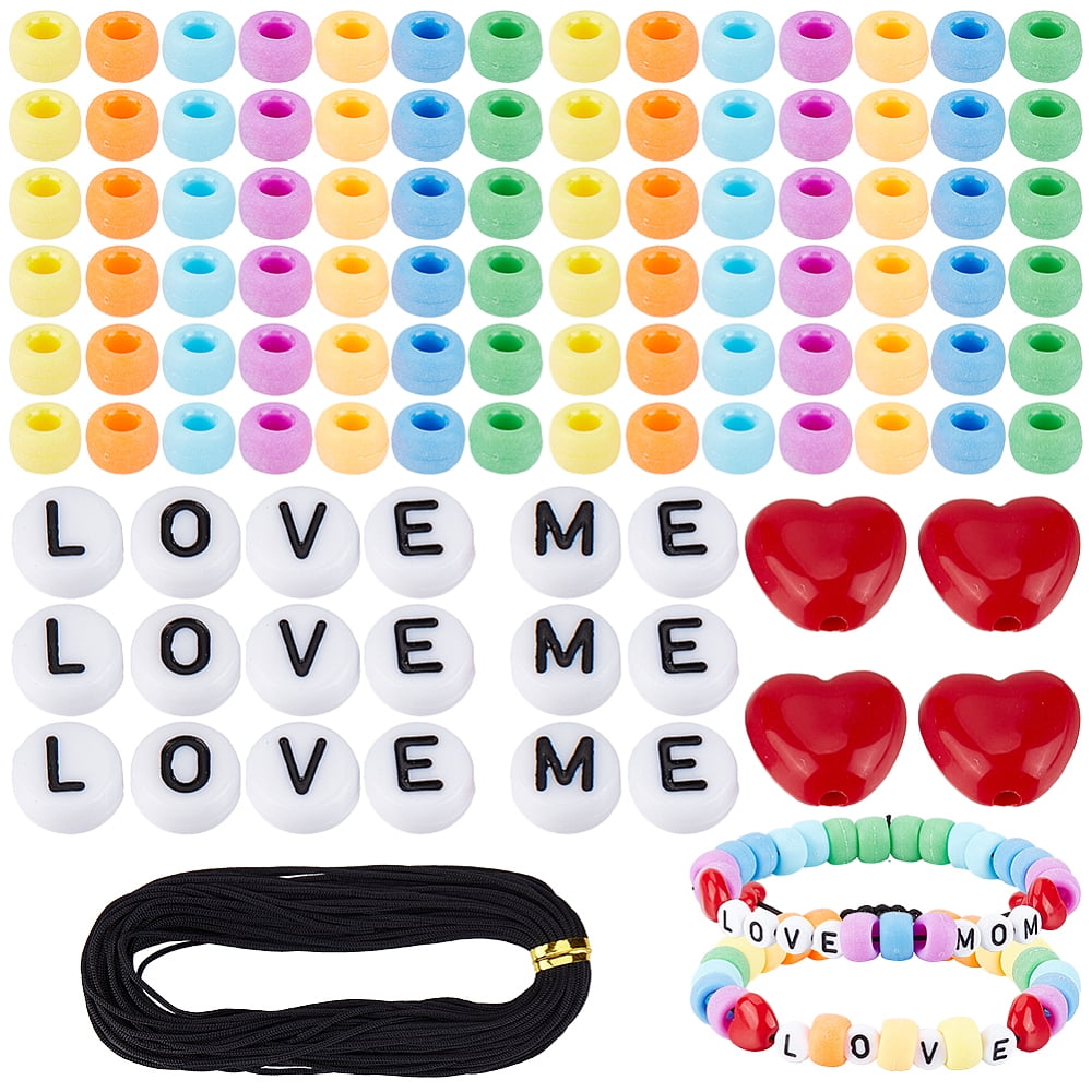 DIY Imitation Plastic Acrylic Beads Bracelet Jewelry Making Kits Mixed Color 9x6mm Hole: 3.8mm 7 colors 150pcs/color 1050pcs diy