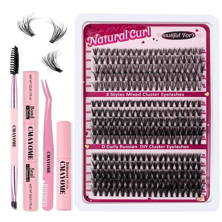 DIY Individual Lash Clusters 50D+60D Mixed Pack - Large Capacity Curly Thick False Lashes for Custom Eye Makeup