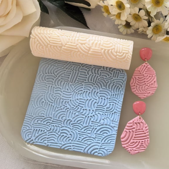 DIY Intertwined Curve Texture Roller for Polymer Clay Crafting - Create Intricate Designs with Ease