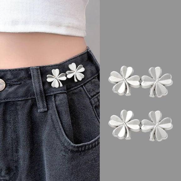 DIY Jeans Waist Adjustable Clip Set for Seamless - Versatile Metal Button Hook Tool for Waist Reduction No Stitching No Sew