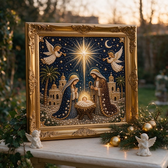 DIY Jesus Pearl Art Kit, 5D Special Shape Diamond Painting for Adults, Religious Wall Art Frame, Christian Craft Kit, Christ Pearl Gem Painting Crafts