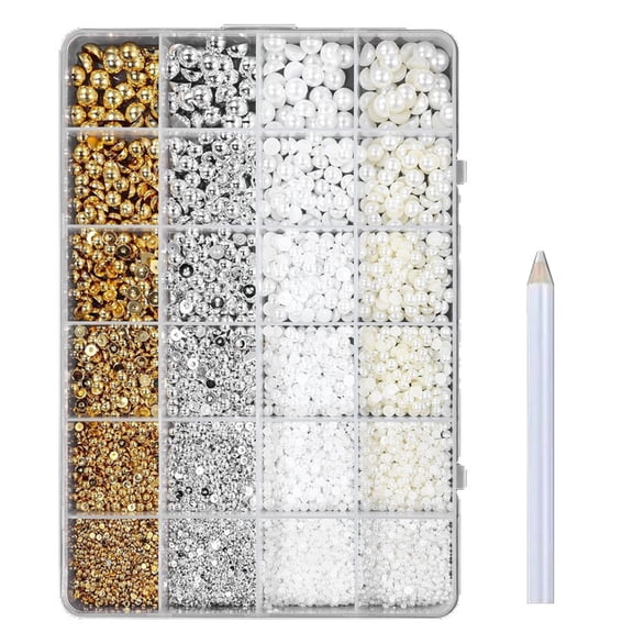 DIY Jewelry Kit, 24 Grid Mixed Color Glitter Gemstones with Glue and Tools, 4500Pcs Flat Back Rhinestones for Nail Art, Craft Decoration, Phone Case, Accessory Making