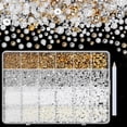 thumbnail image 1 of DIY Jewelry Kit Mixed Color Glitter Gemstones With Glue ToolsforCraft Decoration Accessory Making, 24 Compartments Pearl Crystal Decor Kit 4500 Pieces, Mixed Color Glitter Gemstones, 1 of 7