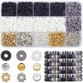 thumbnail image 1 of DIY Jewelry Making Finding Kits Including Polymer Clay Beads Brass Beads CCB Plastic Beads Black 6x1mm Hole: 2mm 2 colors 800pcs/color 1600pcs, 1 of 6