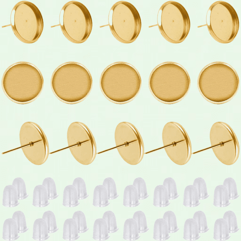 Stud Earring Backs Diy DIY Jewelry Making Kit: 200Pcs Blank Stud