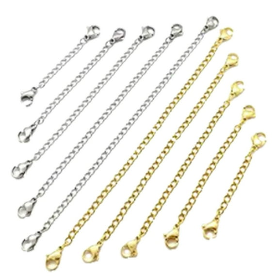DIY Accessories Gold Silver Necklace Chain Set with Multiple Sizes for Jewelry Making 10PCS