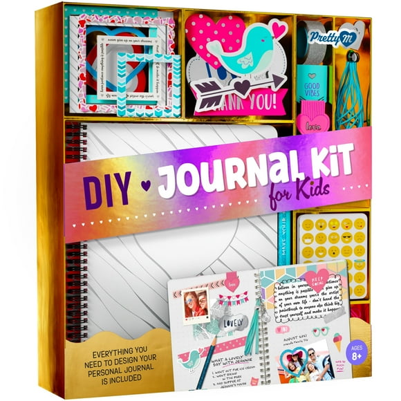 DIY Journal Kit Birthday Gift for Girls Ages 8-14 Tweens & Teen - Scrapbook & Diary Set