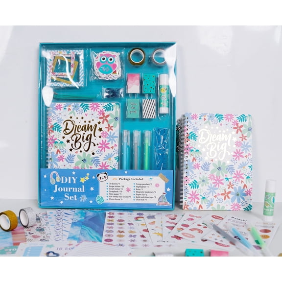DIY Journal Kit for Girls,48 Pcs Diary Set,Journal Set for Tween & Teen Girls, Scrapbook & Diary Supplies Set, Journaling Art Crafts Kit Birthday Gifts for 8-14 Year Old,Blue