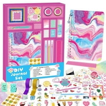 DIY Journal Kit for Girls,DIY Girl Journal Set for Teenage Girls,48 Pcs Scrapbook & Diary Kits,Journaling Art Crafts Kit Teen 8-14 Year Old Girl Birthday Gifts,Purple