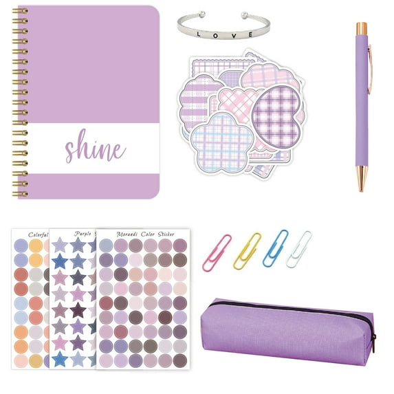 DIY Journal Set - DIY Journal Set For Teen Girls, Stationery Set, Scrapbook And Journal Supplies Set,Arts & Crafts for Teens Trendy Stuff - Scrapbook & Diary Supplies Toys Set Purple