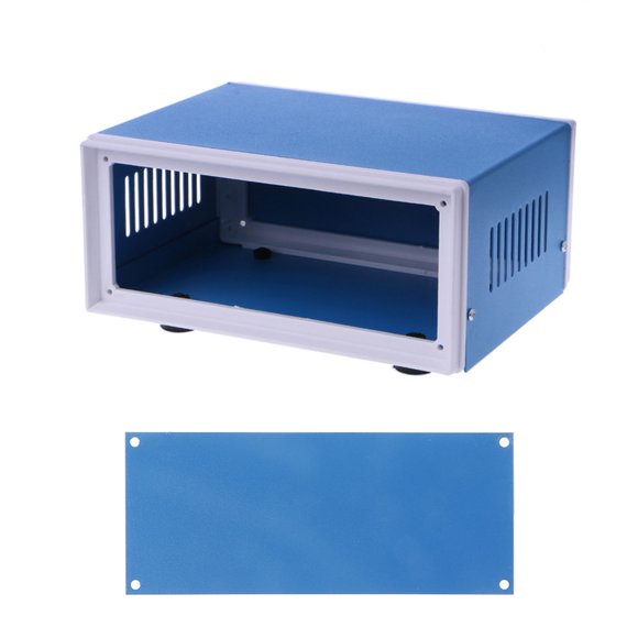 DIY Junction Box Blue Metal Enclosure Electronic Project for Case Waterproof Rectangle Electrical Box (6.7x5.1x3.1")