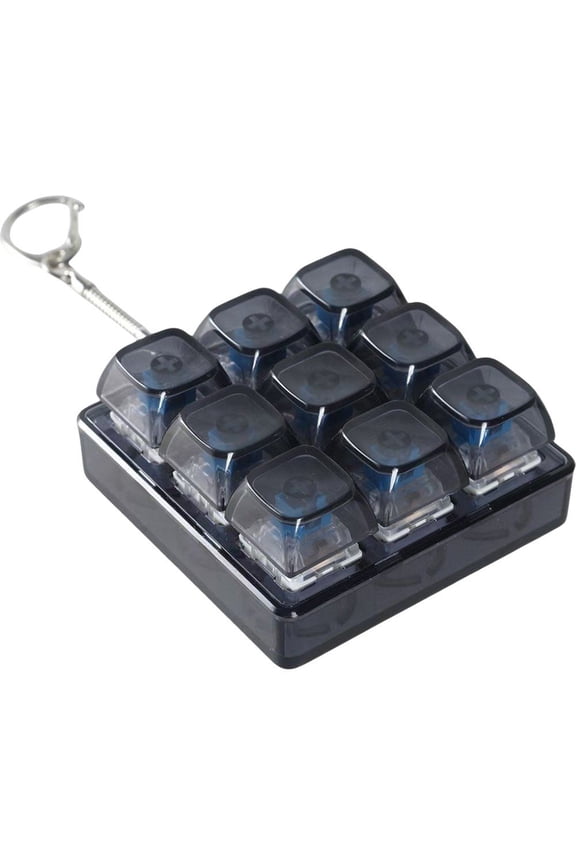 DIY Keyboard Fidget Keychain 9Keys Finger Keyboard Cap Portable Keychain Clickers for Adults Stress Relief Keyboard Fidget Clicker