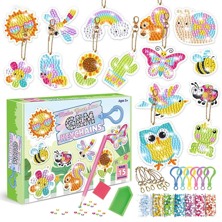 DIY Keychain Diamond Art Kids By Number Gem Make Your Own Crafts