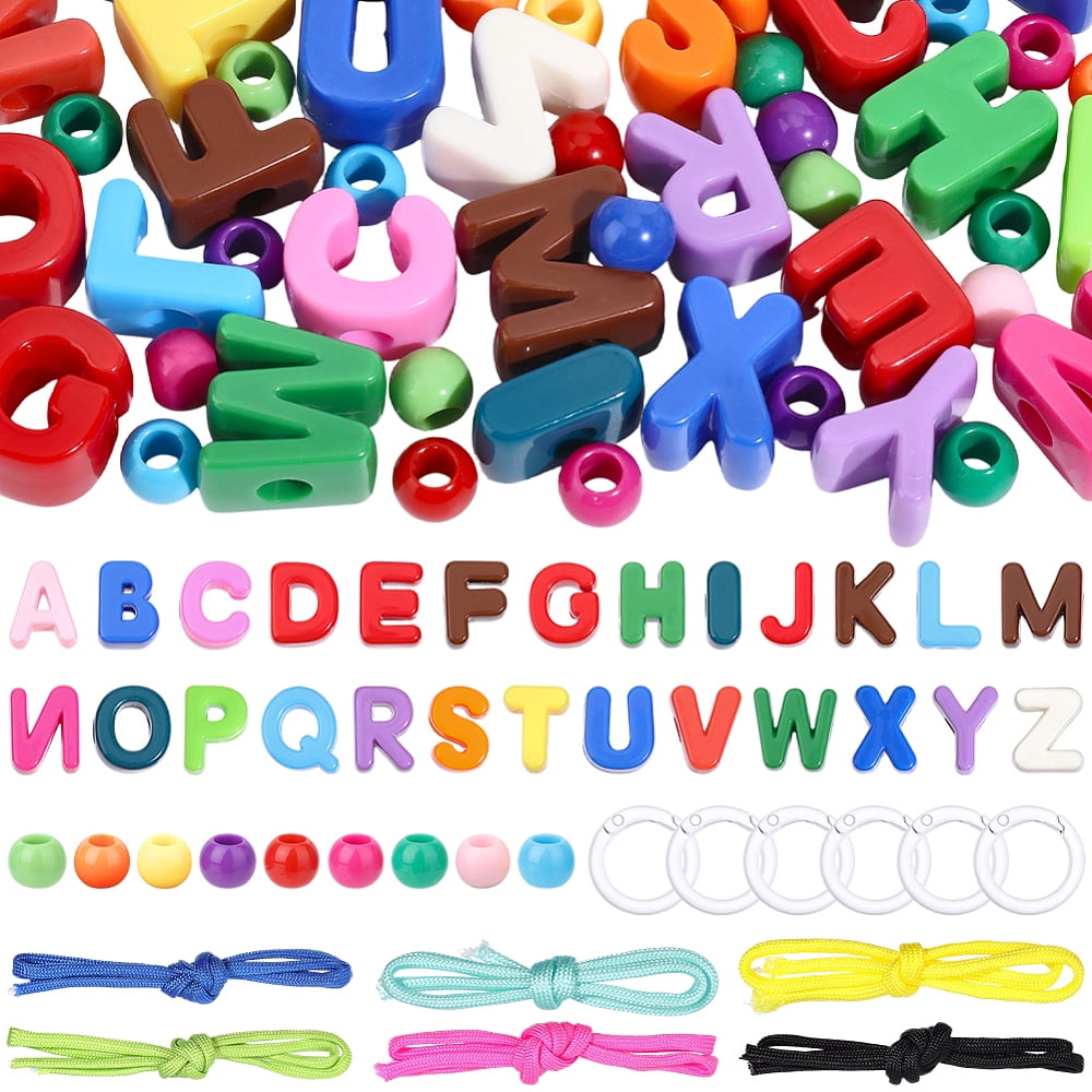 DIY Keychain Making Kits including Letter Acrylic European Beads ...