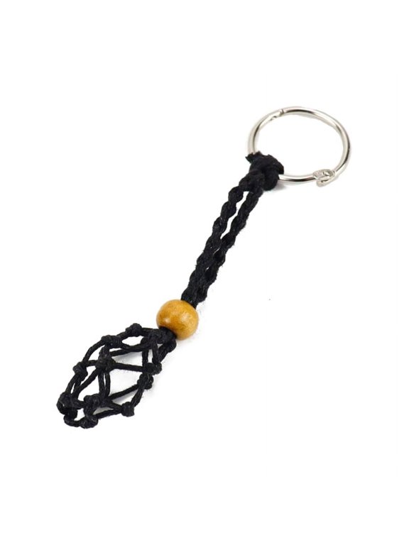 Yiran Mesh Woven Keychain, Black, 1 Pack