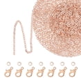 thumbnail image 1 of DIY Kit with Alloy Lobster Claw Clasps Iron Jump Rings Unwelded Iron Cable Chains(with Card Paper) and Unwelded Iron Curb Chains(with Card Paper) Rose golden, 1 of 8