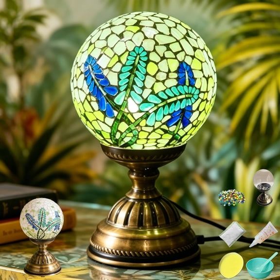 DIY Kit Mosaic Night Light Corded Turkish Table Lamp USB Powered Bedside Lamps for Home Decor Kitchen Bathroom Office Birthday Dining Table