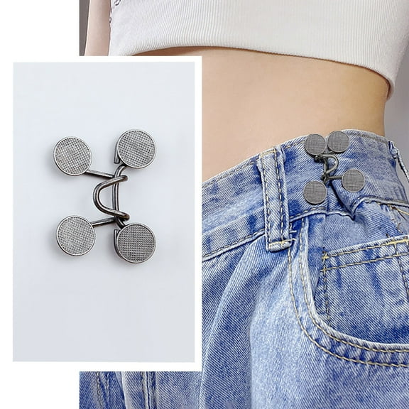 DIY Knitting Adjustable Jean Button Tightener Clip - No Sewing Required Easy Installation for Pants - 1PC Functional Fashion Accessory