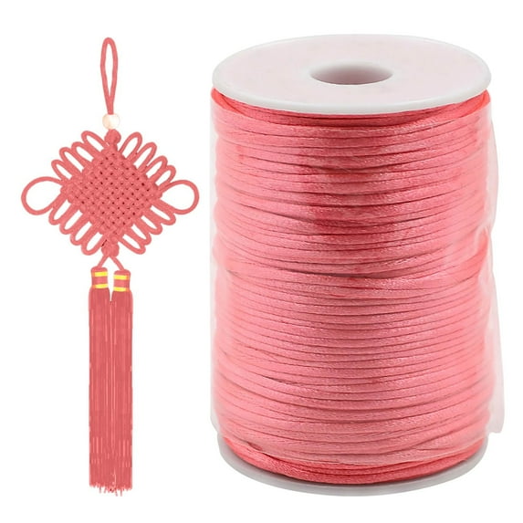 DIY Knitting Kit,Satin Nylon Macrame String Chinese Wire Tie Red Rope