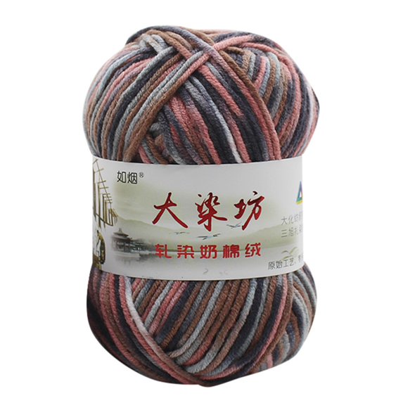 DIY Knitting Supplies,1PC 50g Chunky Colorful Hand Knitting Baby Milk Cotton Crochet Knitwear Wool K