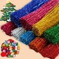 thumbnail image 1 of DIY Knitting Supplies,Cuttte Pipe Cleaners Craft 200pcs 10 Colors Glitter Pipe Cleaners Stems For Craft Kids DIY Art Assorted Colors (6 Mm X 12 Inch), 1 of 6
