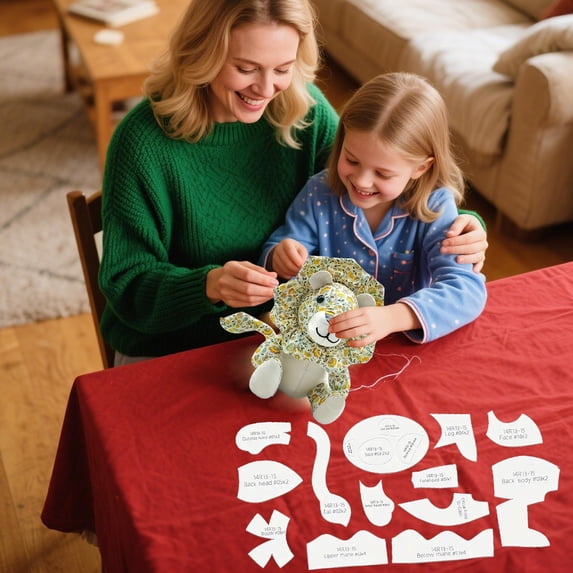 DIY Knitting Supplies,DIY Plush Sewing Pattern Kit Template With Pre Cut Shapes Easy To Follow Instructions For Handmade Stuffed Toy Ideal For Craft Enthusiasts & Beginner