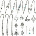 thumbnail image 1 of DIY Knot Alloy & Synthetic Turquoise Bookmarks Making Kits Mixed Color 19x12x2mm Hole: 2mm, 1 of 5