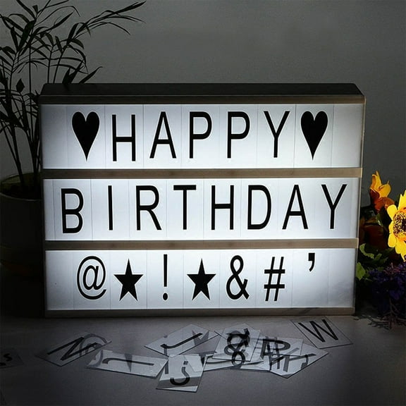 DIY LED Letter Light Board A4 Size Alphabet Number Symbol Spelling Jigsaw Lamp Home Party Wedding Festival Decor Night Light