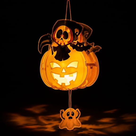 DIY LED Pumpkin Bucket, Handheld Light Up Candy Pail, Portable Halloween Craft Kit, Non-Toxic Plastic Pumpkin w/ 3 LED Modes, Reusable Trick-or-Treat Bucket for Boys & Girls, A
