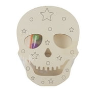 Make Your Own Light Up Skull, Halloween Decoration, 7.6x9.8 inch MDF Skull, Non-Brand