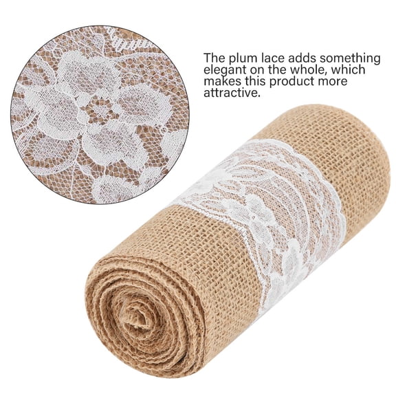 DIY Lace Burlap Ribbon Hessian Jute Belt Strap Wedding Cloth Decoration 2.7m