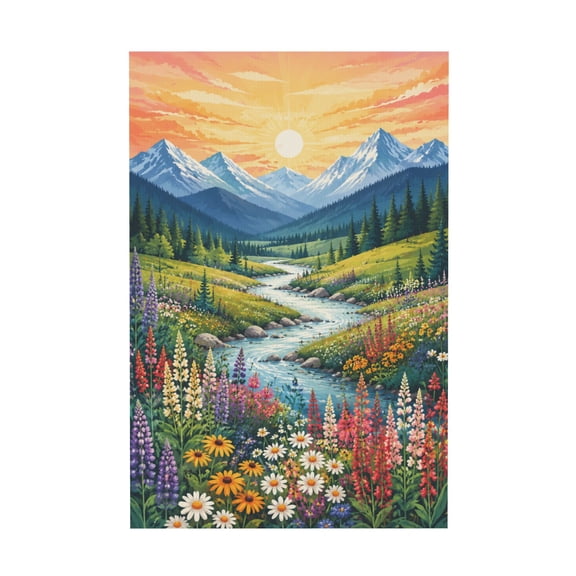 DIY Landscape Multi Layer Acrylic Style Canvas Wall Art For Living Room 16x24in