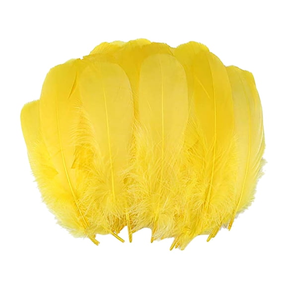 DIY Large Goose Feather Puff (100pcs) in Multiple Colors (Yellow)
