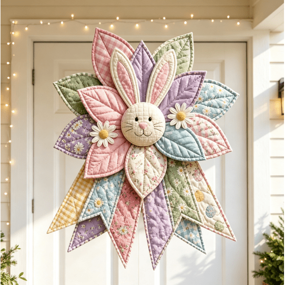 Patchwork DIY Large Patchwork Bow Sewing Kit, Large Fabric Bow Material Kit with ...