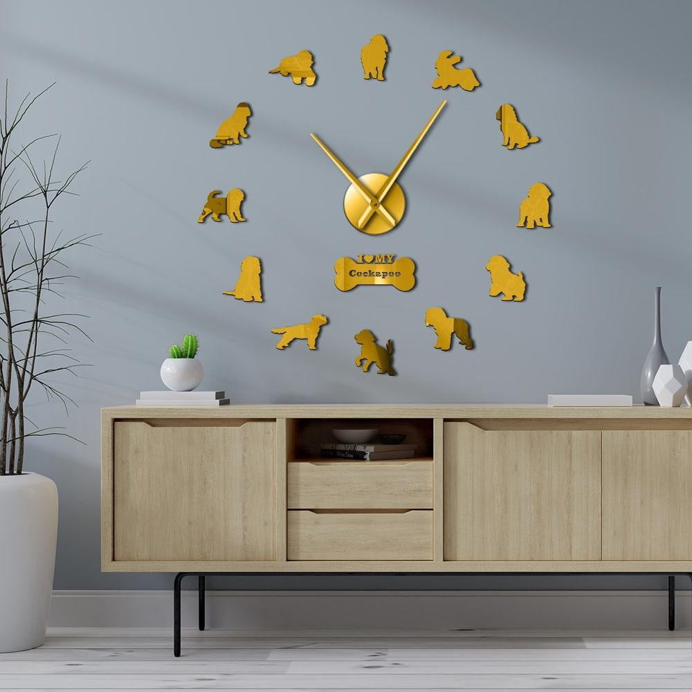 DIY Large Wall Clock Cocker Spaniel Dog Breed Frameless DIY Giant Wall ...