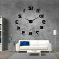 thumbnail image 1 of DIY Large Wall Clocks Modern Design Reverse Numbers Frameless Wall Watch Luxury Mirror Effect Big Needle Reverse Clock(Black,37inch), 1 of 7