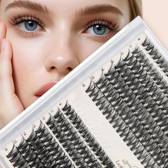 DIY Lash Extension 280 count Lash Clusters D Curl Individual Lashes 40D+50D 9-16MIX Cluster Eyelash Extensions at