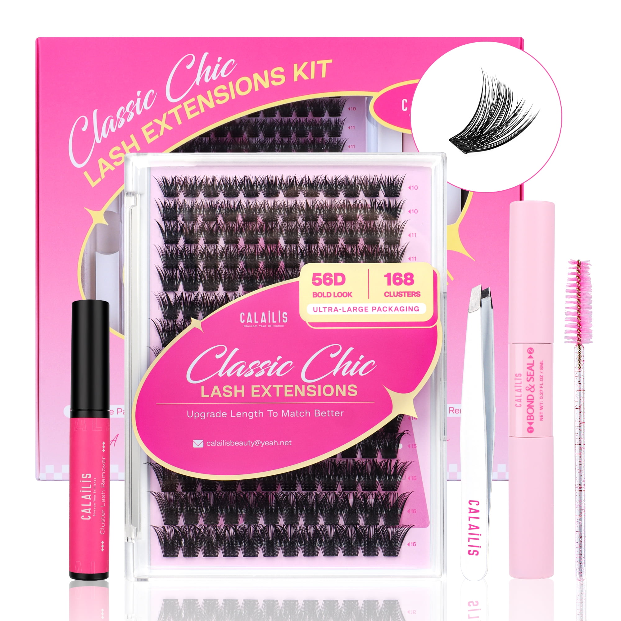 DIY Individual False Lash Extension Kit, 168 Pcs D Curl 10-16mm, with ...