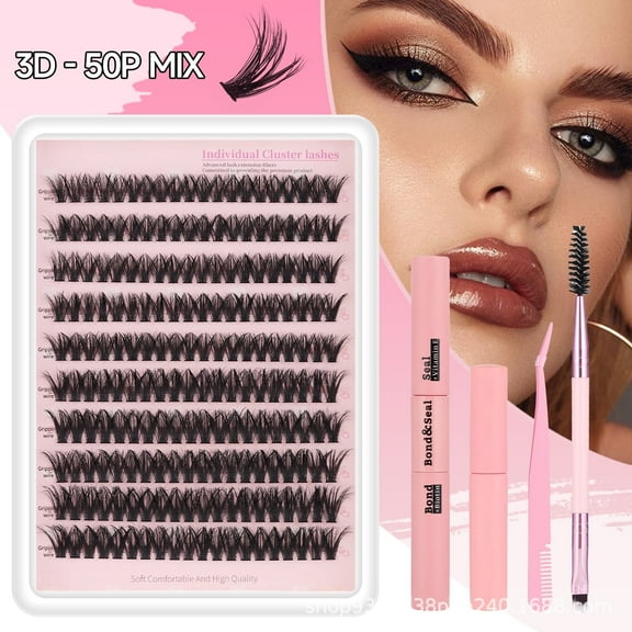 DIY Lash Extension Kit，3D+50P Cluster  False Lashes