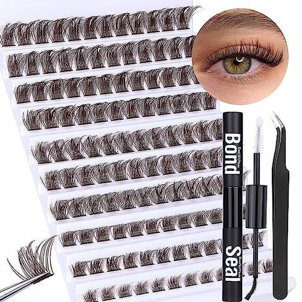 DIY Lash Extension Kit, Brown Lash Clusters Eyelash Extension Kit