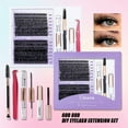thumbnail image 1 of DIY Lash Extension Mix Styles Individual Lash Clusters with Bond&Seal Remover Tweezers Lash Brush eye Makeup tool, 1 of 9