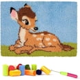 thumbnail image 1 of DIY Latch Hook Kits Rug Embroidery Carpet Set Needlework with Crochet Needlework Crafts Shaggy DIY Latch Kits for Adults/Kids (Baby Deer), 1 of 5