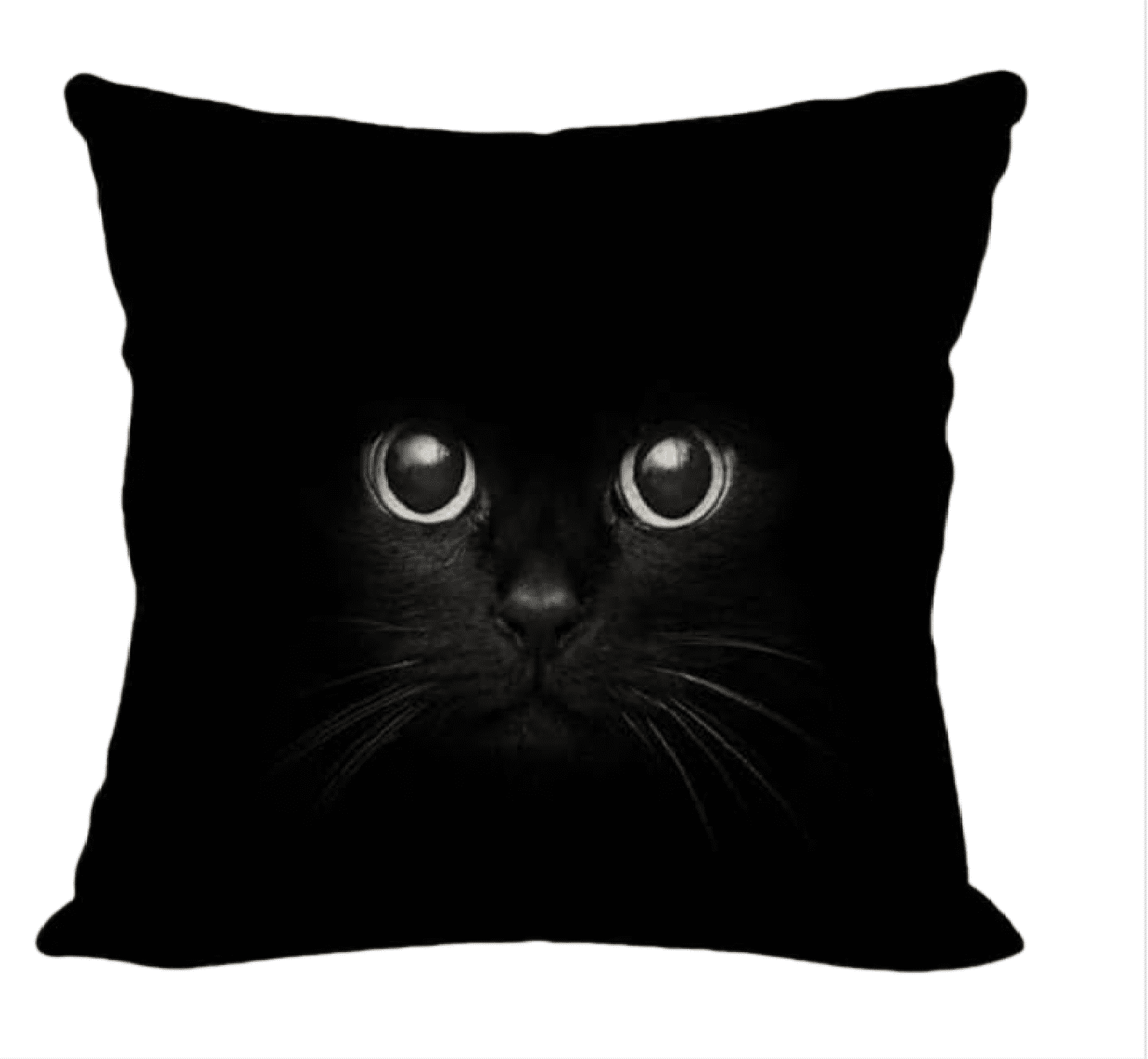 DIY Latch Hook Pillow Kit Cute Black Cat Latch Hook Kits For Adults DIY Pillowcase Craft Kit Pre-Printed Pattern 17x17in