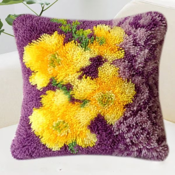 DIY Latch Hook Pillow Kit Rug Embroidery Cushion Cover Set for Home Decor 50*38cm