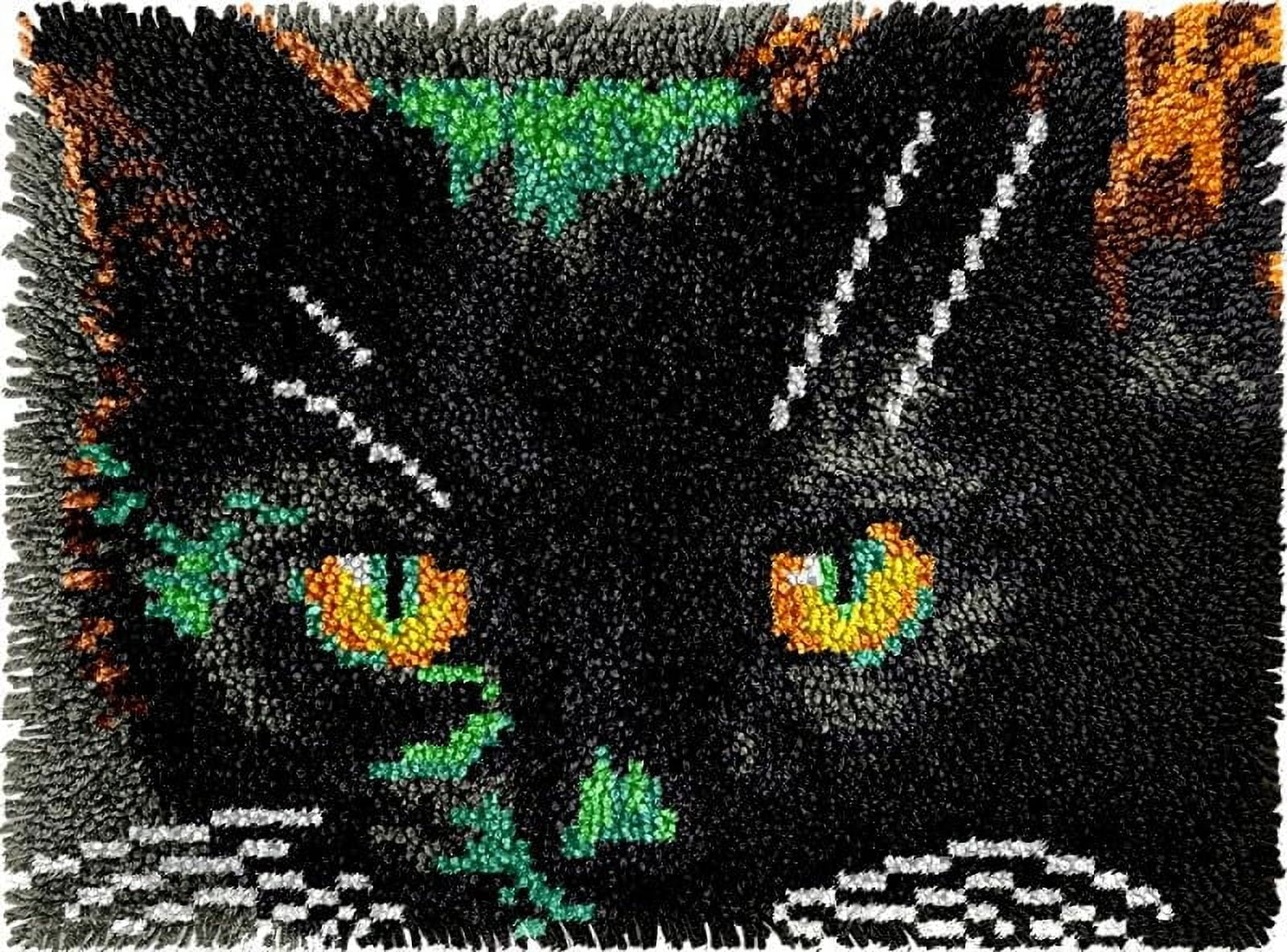 DIY Latch Hook Kit - Black Labrador Dog Rug/Cushion, 40x40cm, Pre-Printed Canvas, Includes Yarn & Hook 2 thumbnail image