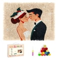 thumbnail image 1 of DIY Latch Hook Rug Kits Christmas Wedding Groom and Bride Stamped Non-slip Mat Crocheting Yarn Hook and Latch Emboridery Tapestry for Home Floor Decor and Pet Warm Cushion 52x38cm(16), 1 of 7