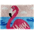 thumbnail image 1 of DIY Latch Hook Rug Kits Flamingo DIY Cushion Tapestry Making Crochet Hooking Mat Making Kits With Printed Pattern Canvas DIY Carpet Needlework Kits of Home Decor 52x38cm (f75), 1 of 6