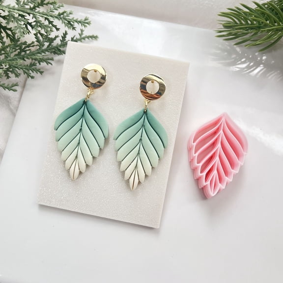 DIY Leaf Green Plant Soft Clay Mold for Earring Making - Perfect Craft Tool for Jewelry Designers
